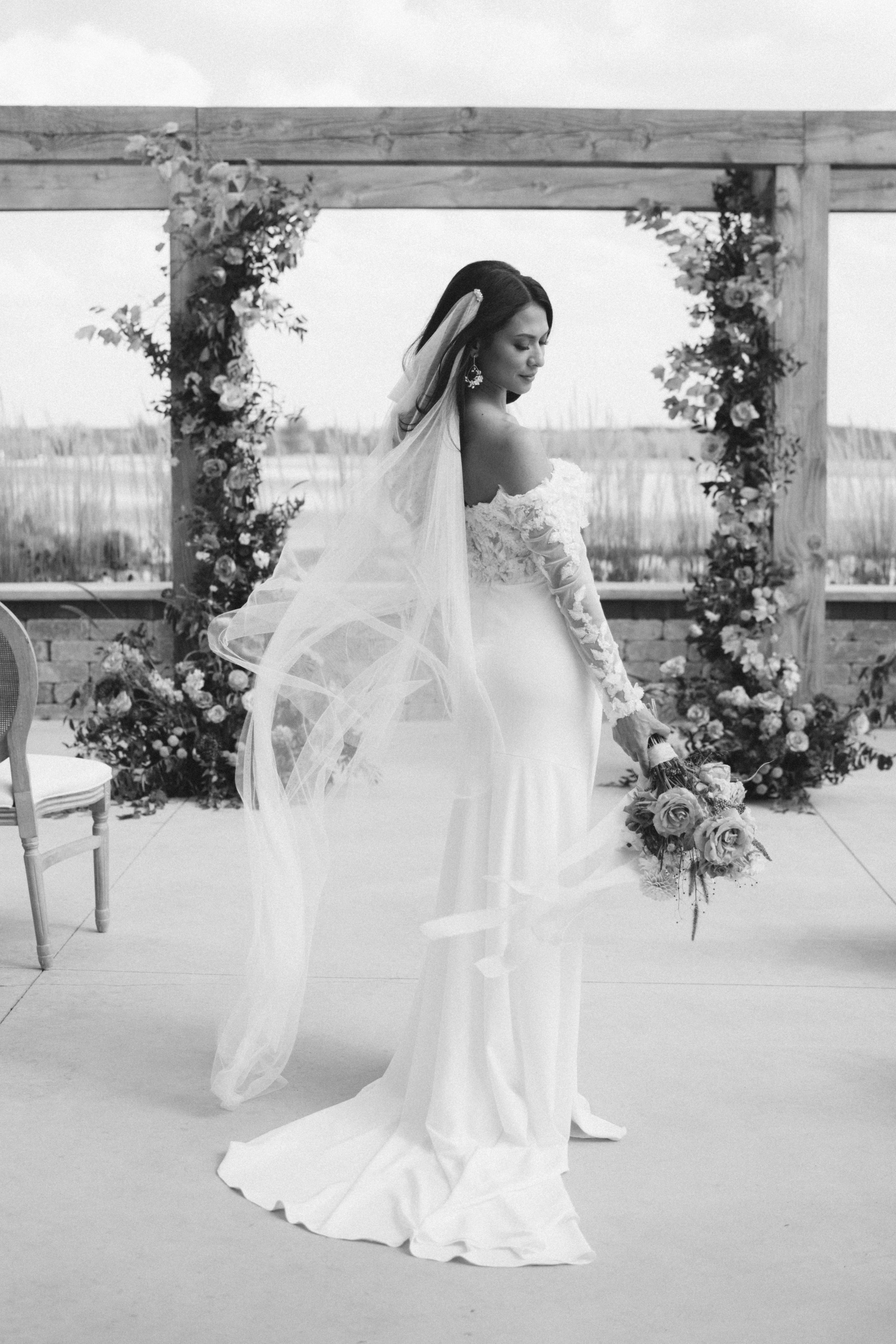 MARGARITE Draped Wedding Veil