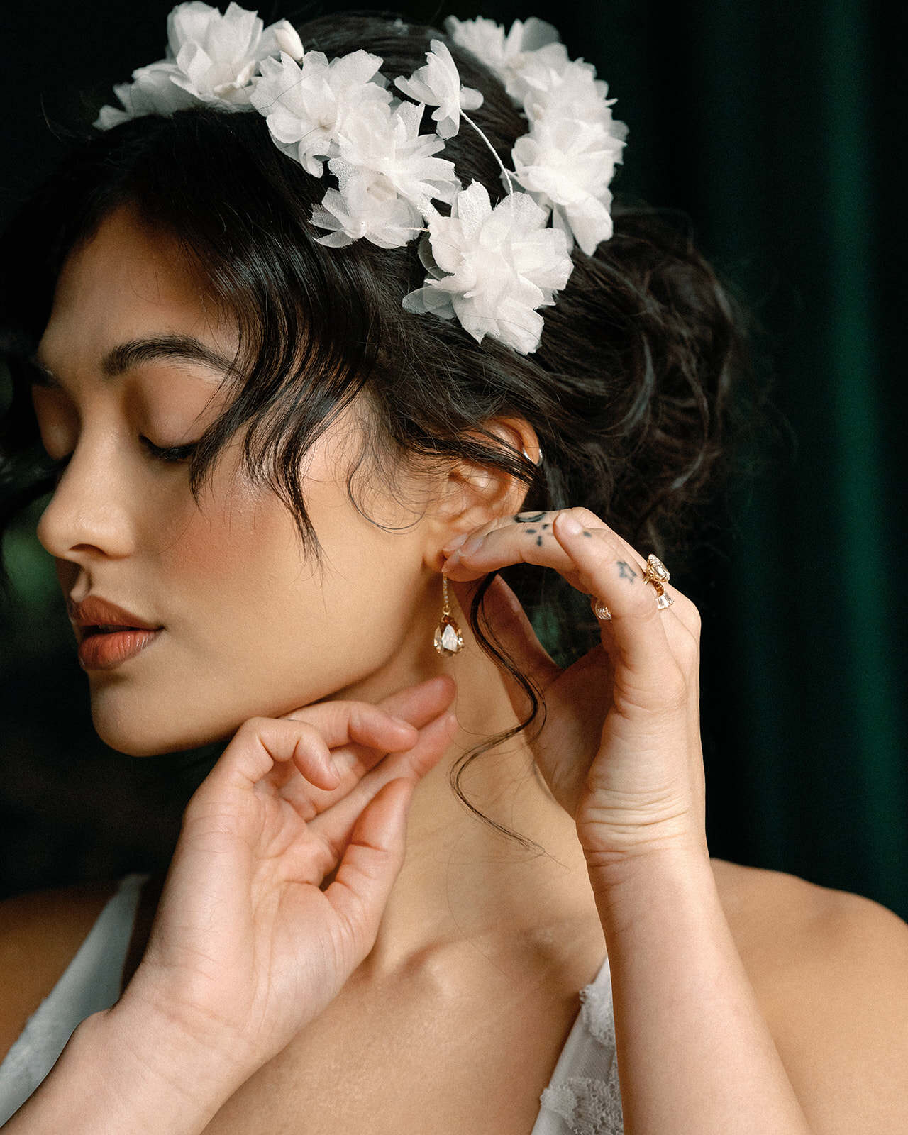 JUSTINE Crystal Teardrop Bridal Earrings