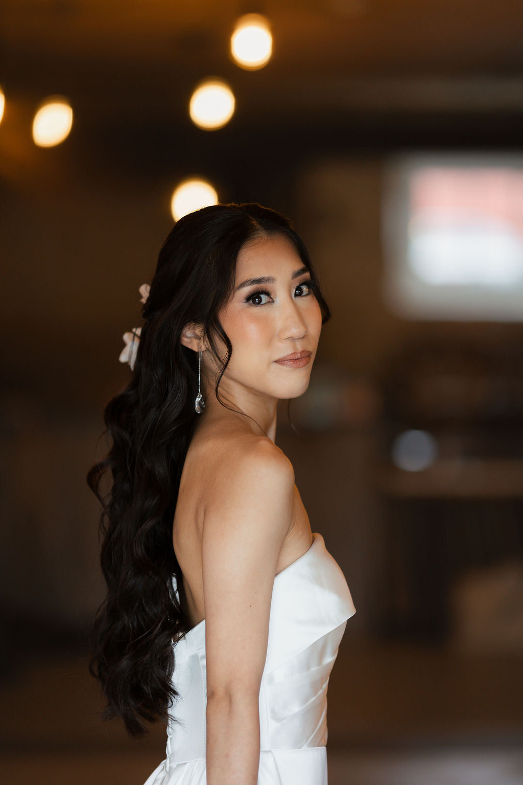 WINDY Crystal Teardrop Ear Threader Earrings