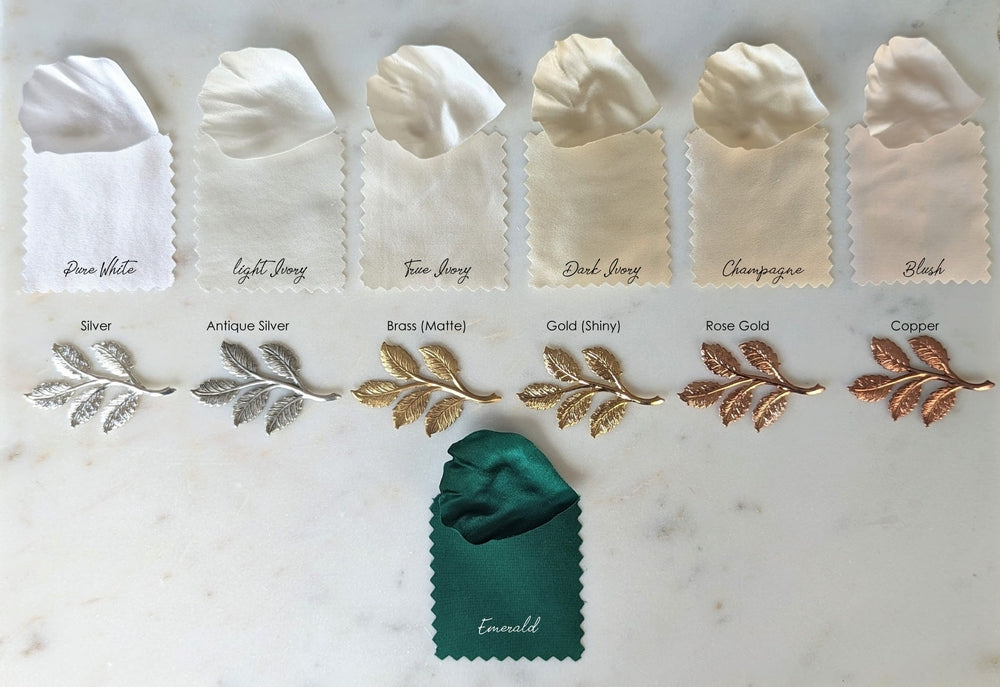 silk colour card for hair flower