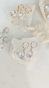 GRACIE Teardrop Crystal Hoop Earrings