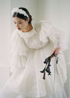 silk scrunched bridal headband for avant garde weddings