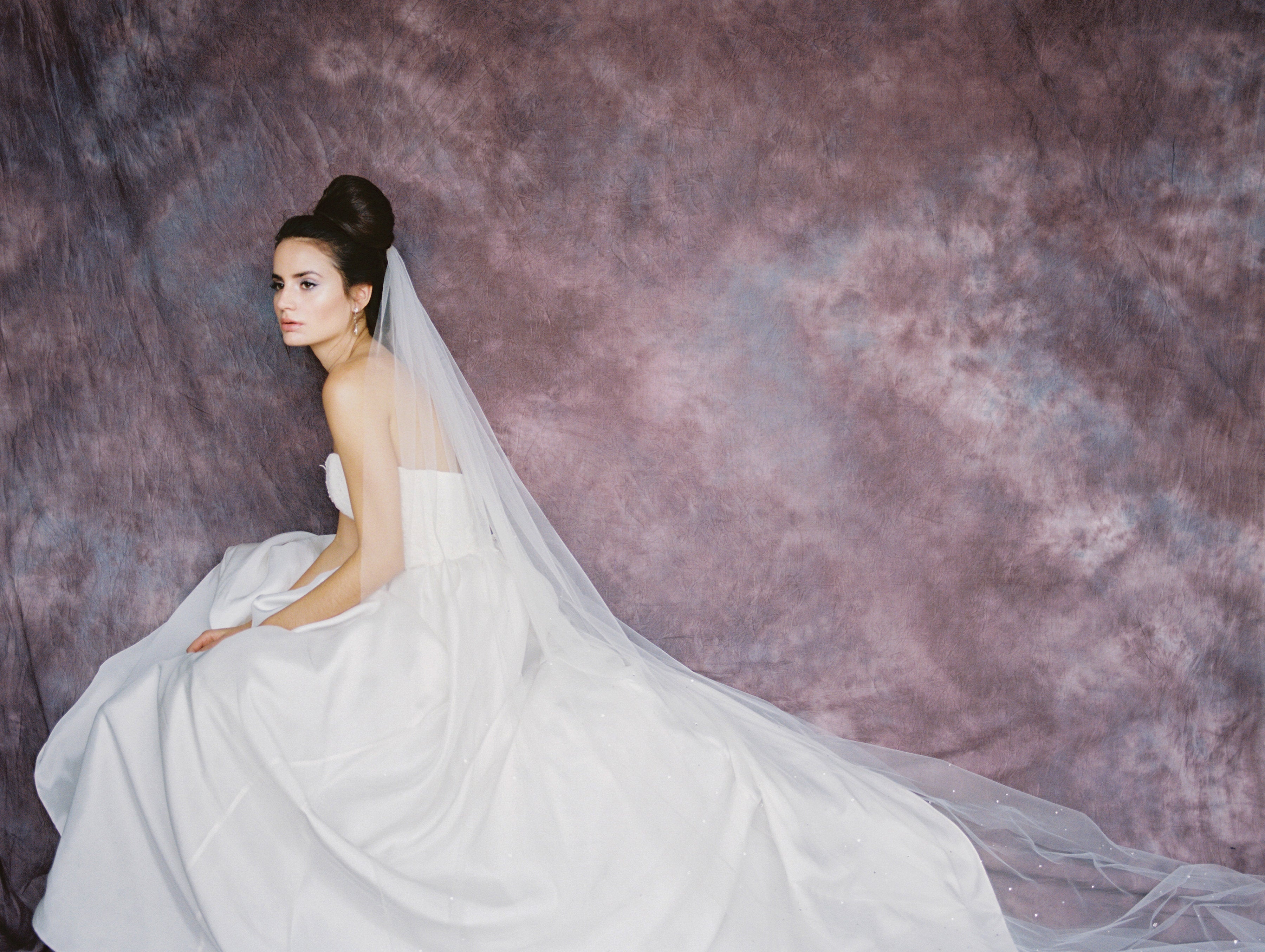 Scattered Swarovski Crystal Bridal Veil - Handmade in Toronto Canada - Blair Nadeau Bridal Adornments - Whitney Heard Photography