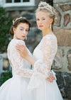 gold bridal crown and silver bridal crown with flowers and leaves and freshwater pearls - handmade in toronto ontario canada - blair nadeau bridal