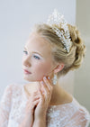 tall silver leaf bridal crown wedding tiara - handmade in Brampton ontario canada - blair nadeau bridal