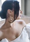 large statement hoop earrings with fringe tassels for modern weddings