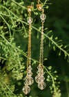 gold crystal beaded dangle bridal earrings for canadian weddings