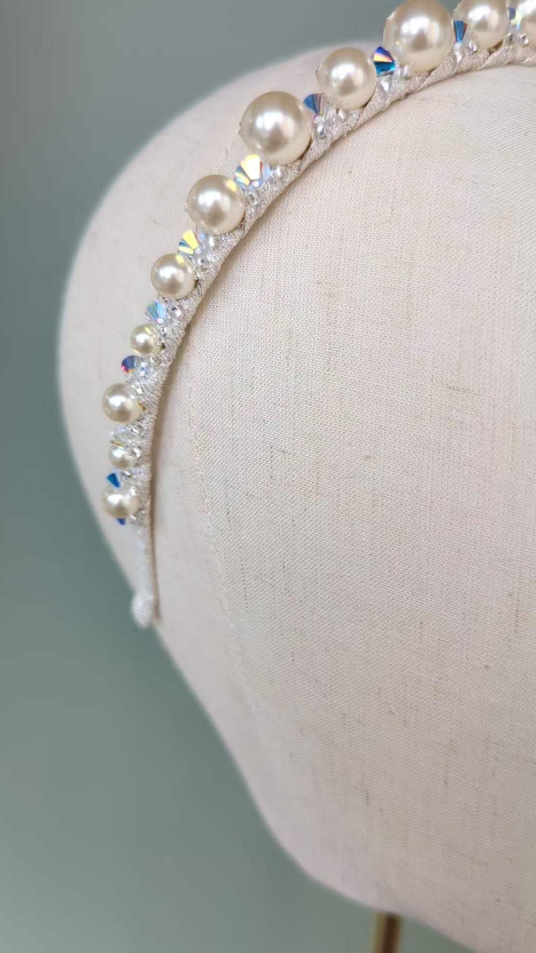 FREYA Crystal & Pearl Beaded Headband