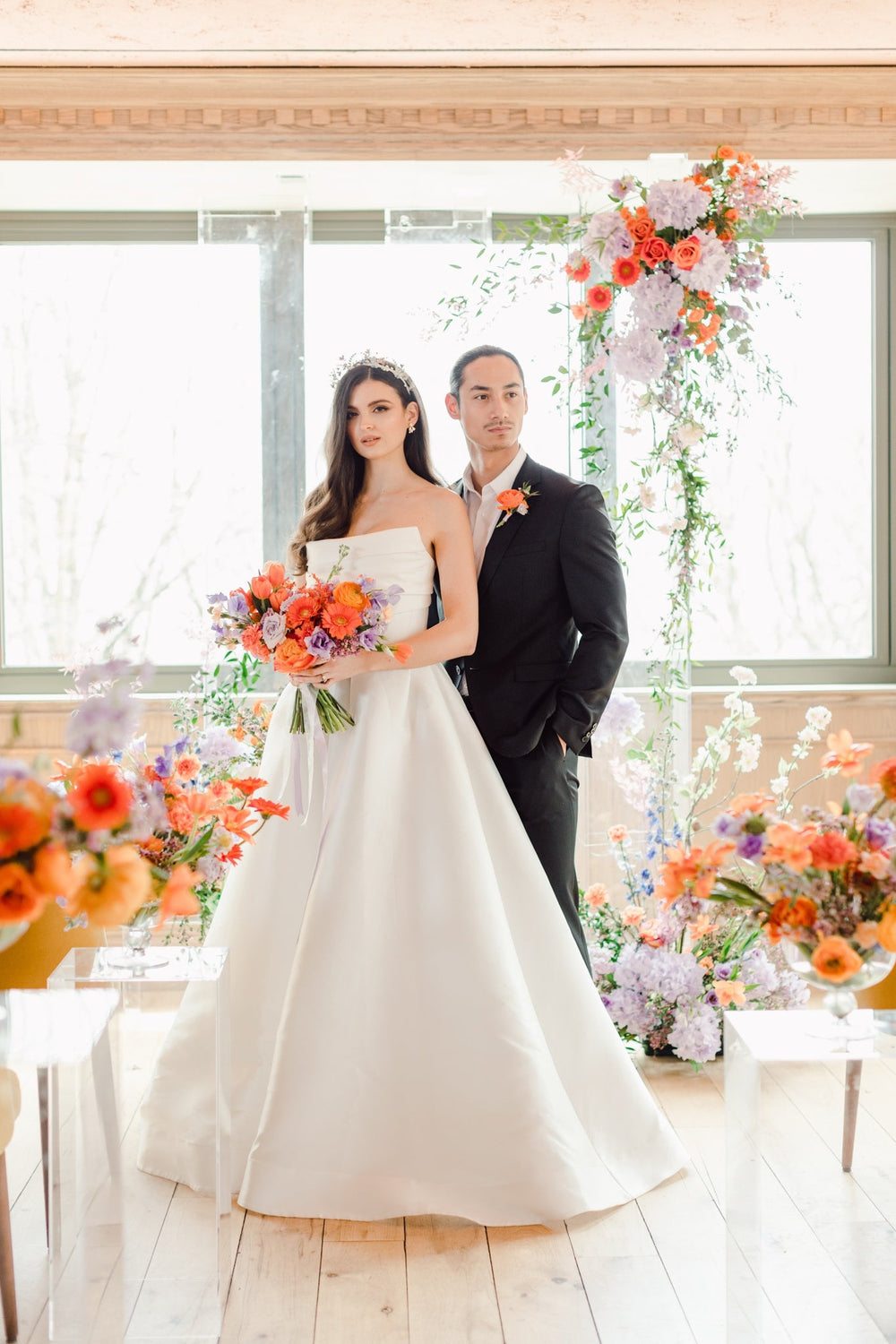 ELLIOT Pearl Hoop Bridal Earrings