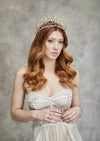 tall statement crystal and pearl queen crown for brides
