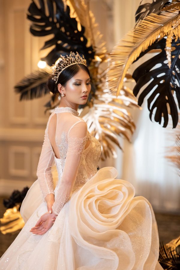 regal wedding headpiece for glam brides made in canada