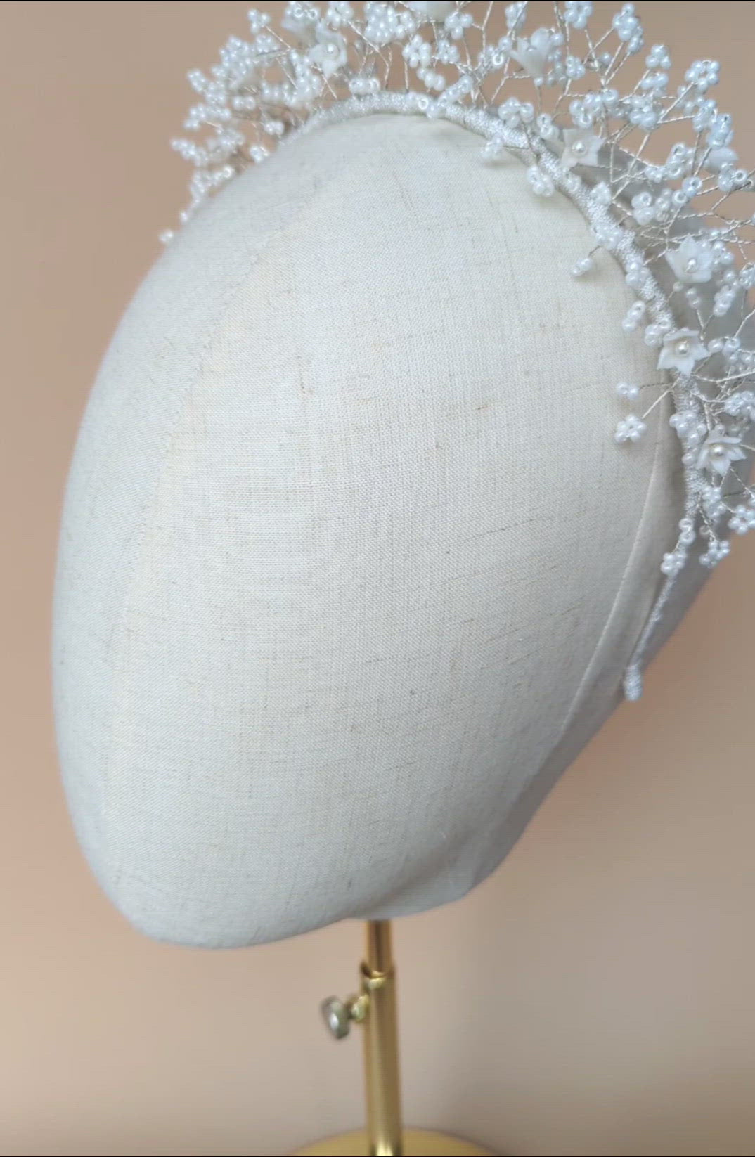 white Babies Breath Bridal Crown - Handmade in Toronto Canada - Blair Nadeau Bridal Adornments