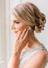 white opal and silver bridal earrings for classic weddings