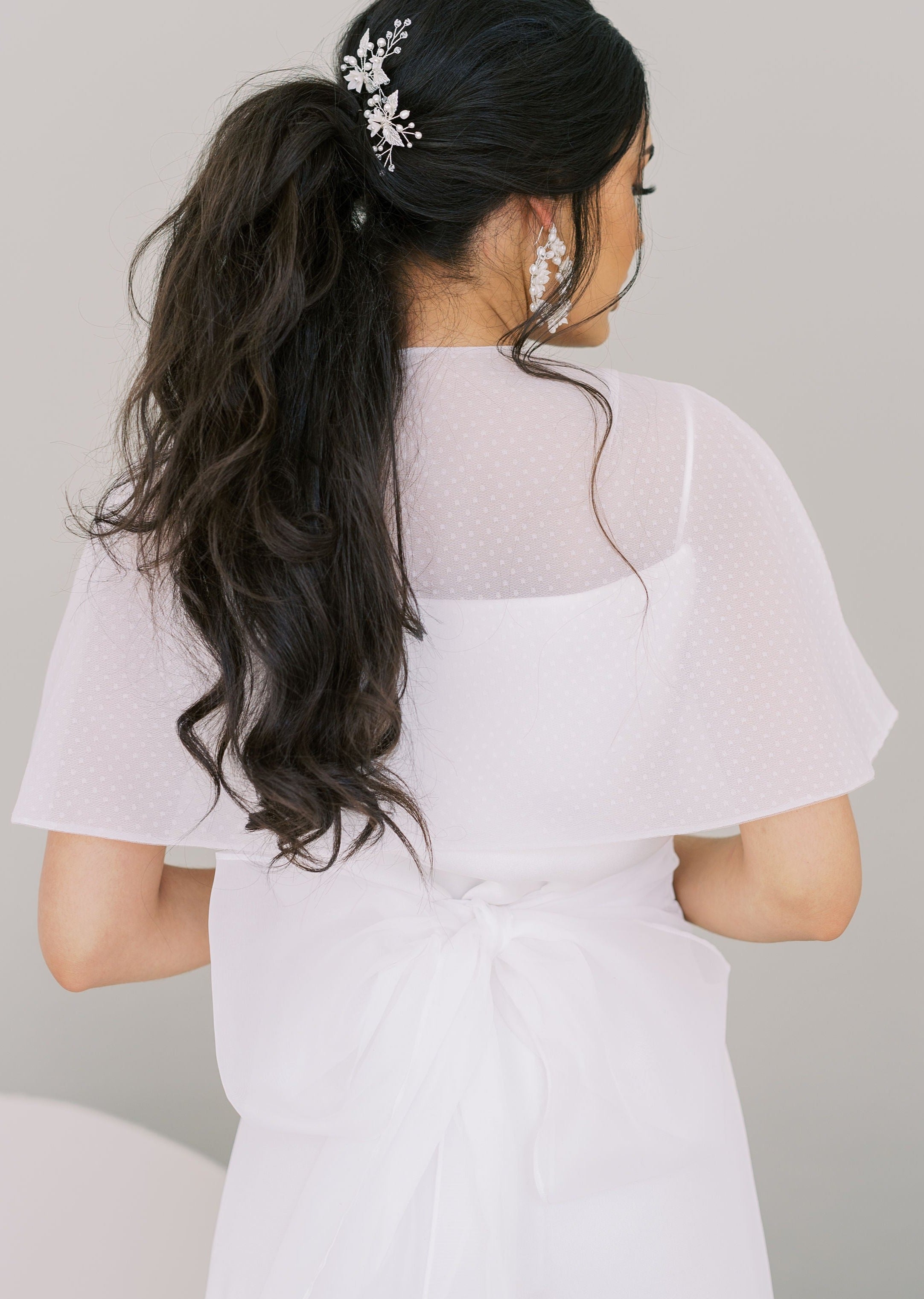 bridal flower hair pins with crystals and freshwater pearls