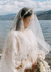 modern raw edge cut wedding veil for romantic brides