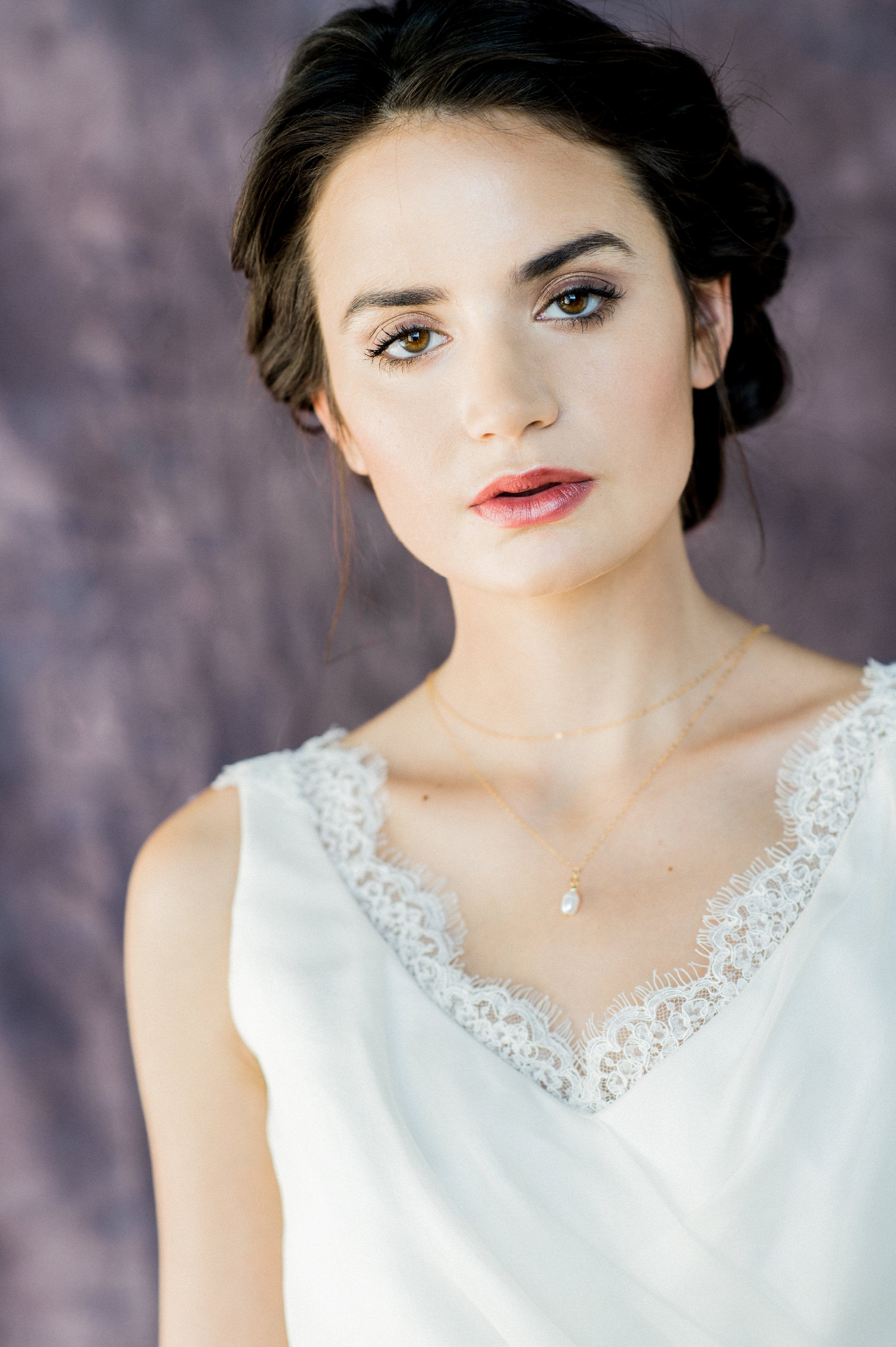 Gold Freshwater Pearl Layered Bridal Necklace - Handmade In Toronto Canada - Blair Nadeau Bridal Adornments - Whitney Heard Photography