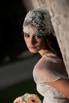 AURORA Beaded Juliet Cap Bridal Veil