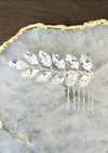 silver crystal leaf hairvine comb for wedding hairstyle