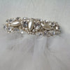 CLAUDIA Tulle Blusher Wedding Veil with Crystal & Pearl Comb