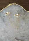 Gold Crystal Art deco gatsby inspired bridal hair pin set of two - made in toronto ontario canada - blair nadeau bridal adornments - bridal hair accessories