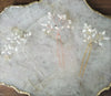 beaded babies breath inspired bridal hair pins - Handmade in Toronto Canada - Blair Nadeau Bridal Adornments