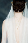 Ivory Draped Back Soft Tulle Veil with Chains & Flower Combs - Handmade in Toronto - Blair Nadeau Millinery - Whitney Heard Photography