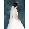 raw cut edge wedding veil with simple comb for weddings in canada
