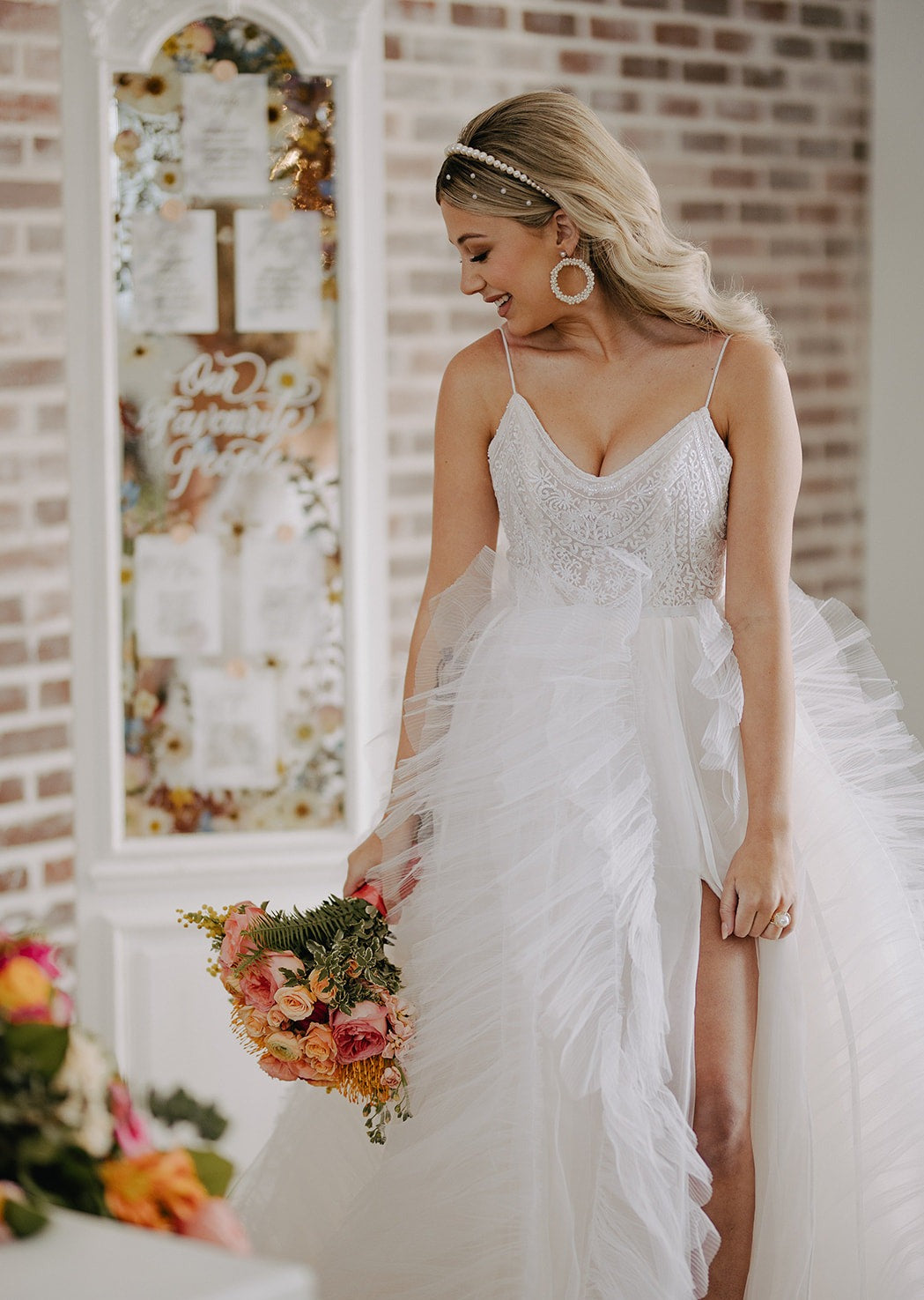 minimalist pearl hairbands for classic bride