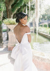 simple low back drop wedding jewelry for brides