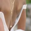 pearl drop back necklace for deep v wedding dresses