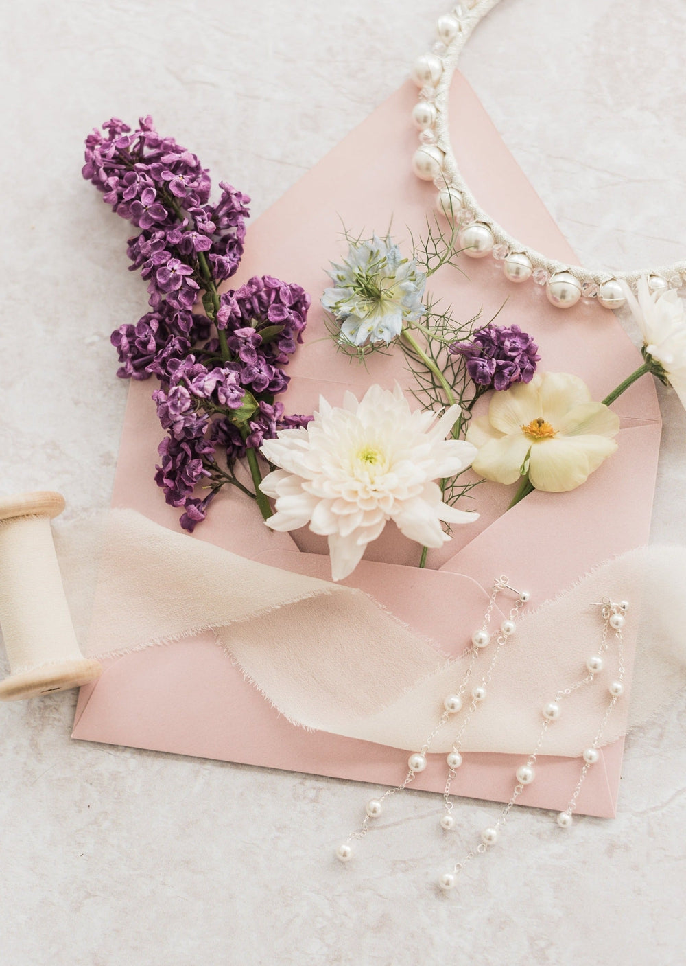 EVERLY Long Pearl Drop Earrings