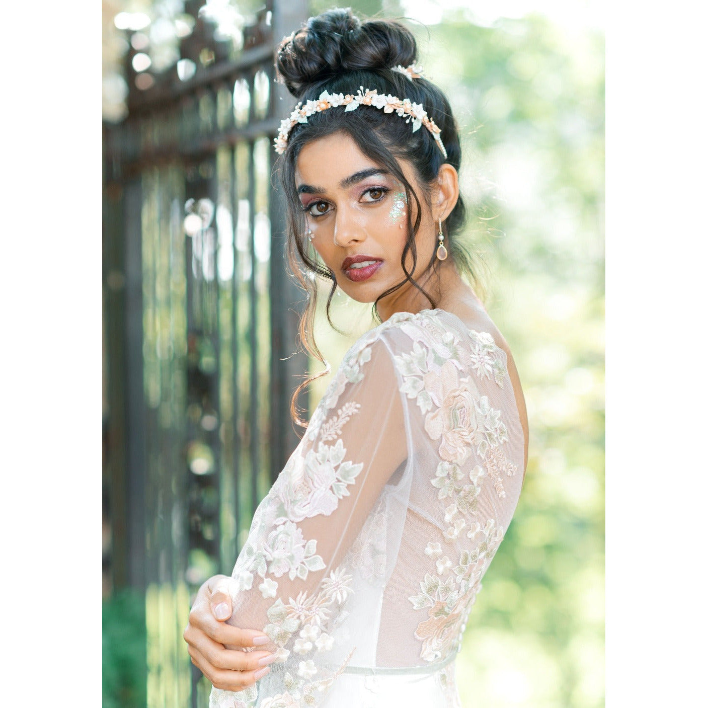 pretty pink quartz bridal earrings made in canada