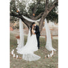 long cathedral length ivory single layer wedding veil for canadian brides