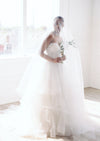 cathedral length extra long bridal drop veil with blusher. made in toronto by blair nadeau 