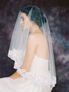 Vintage Lace Trimmed Bridal Drop Veil - Handmade in Toronto Canada - Blair Nadeau Bridal Adornments - Whitney Heard Photography