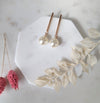 rose gold large pearl bar earrings for weddings
