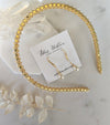 crystal and pearl bridal headband for weddings