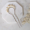 ivory pearl and silver large bridal hair pin for weddings