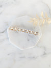 gold crystal and ivory pearl bridal hair barrette