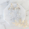 dainty boho vine earrings with crystal teardrops made in canada