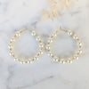 large ivory pearl hoop earrings for modern brides