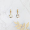 gold crystal teardrop hoop bridal earrings for modern wedding dresses