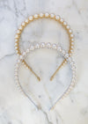 large pearl headbands for modern minimalist wedding dresses
