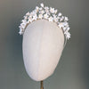 pearl and flower bridal headband for modern brides
