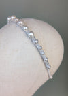 gold and ivory pearl wedding headband for bride to be