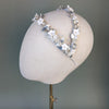 clay flower and leaf double bridal headband for weddings