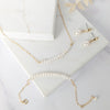 gold freshwater pearl bridal jewelry set for weddings