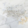 silver boho bridal hair comb with crystals and pearls for weddings in canada