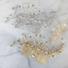 silver and gold crystal hair comb bridal accessory for weddings in toronto