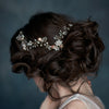 rose gold bridal hair vine with leaves and clay flowers. handmade in toronto by blair nadeau